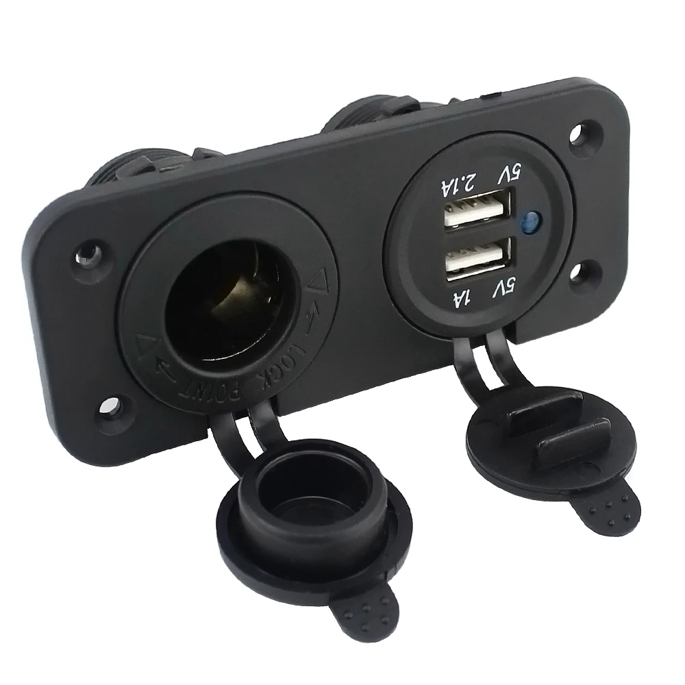 

Dual Usb Port Car Cigarette Lighter Socket Charge Power Adapter Boat Splitter