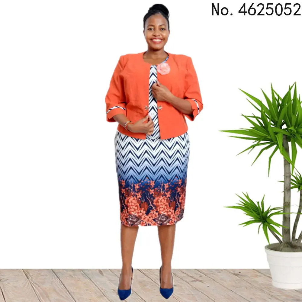 

Африканские платья для женщин 2XL-6XL, Осеннее Африканское женское платье из полиэстера с принтом, платье с пальто, африканская одежда для женщ...