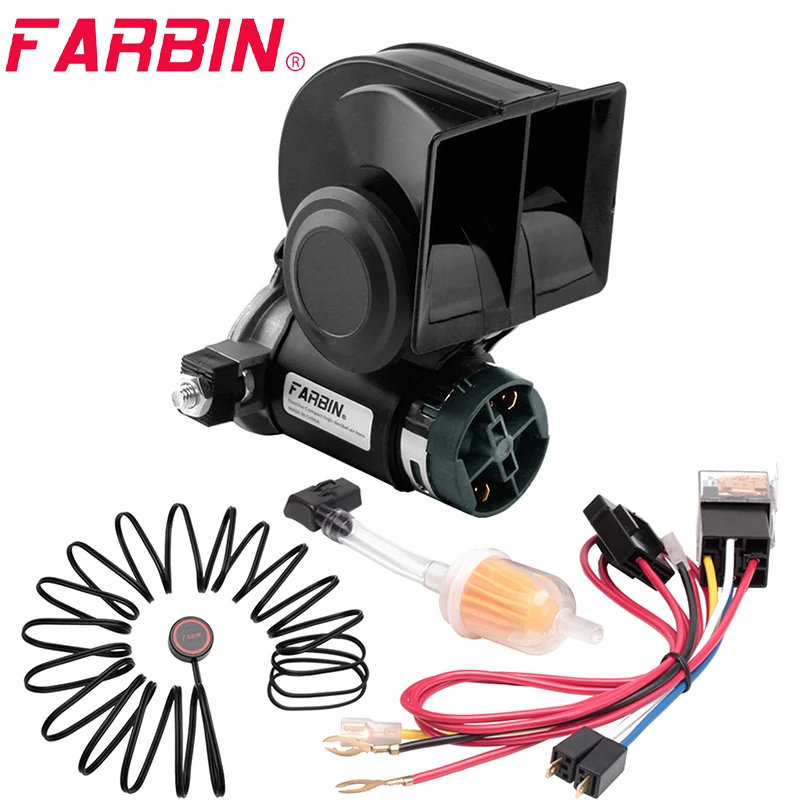 FARBIN Snail Air Horn набор с компрессором 12 В/24 В 150 дБ супер громкий двухтональный