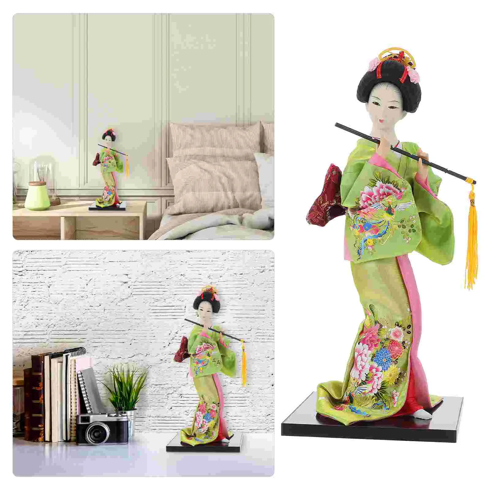 

Asian Kimono Vintage Toys Geisha Figurines Miniature Geisha Ornament Wooden Japanese Geisha Asian Decor Home