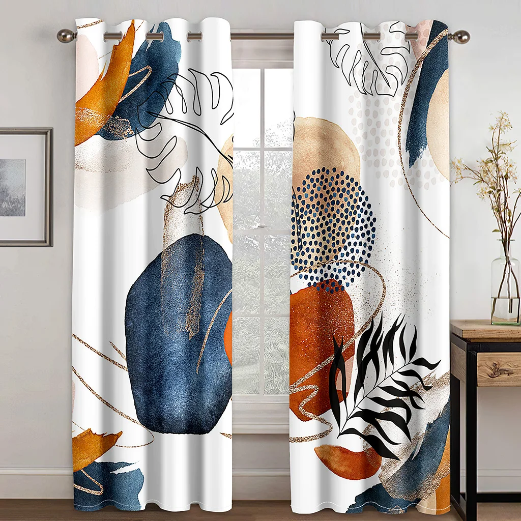 

Abstract Geometric Design Art Modern Simplicity Free Shipping Thin 2 Panels Curtains for Living Room Bedroom Window Drape Decor