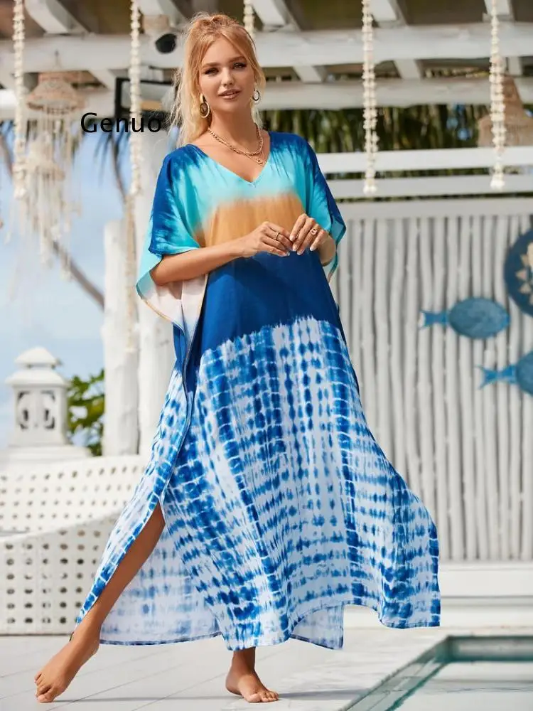 

Новинка 2023, летняя пляжная блузка для отдыха, хлопковый Халат, солнцезащитное платье