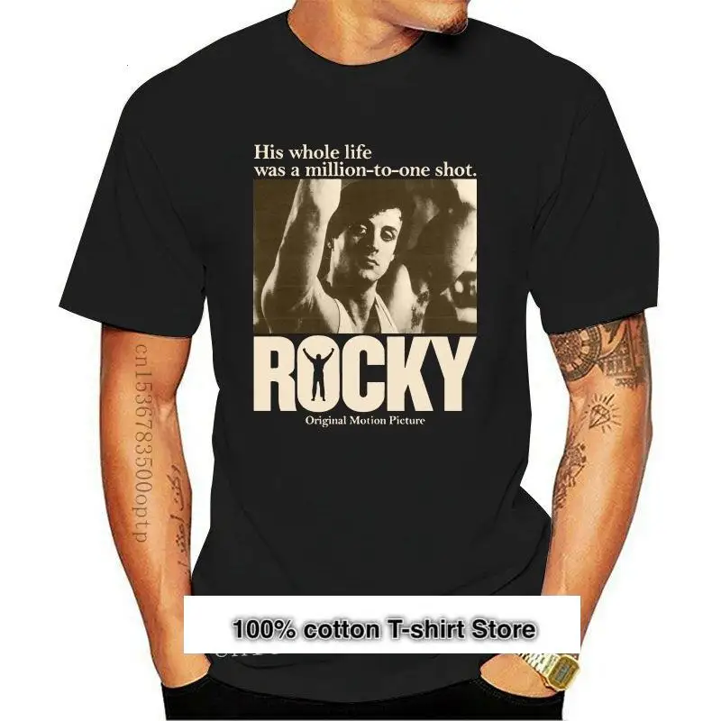

Camiseta de Rocky Balboa para hombre, camisa grande de boxeo, con póster de película de One In A Million, nueva