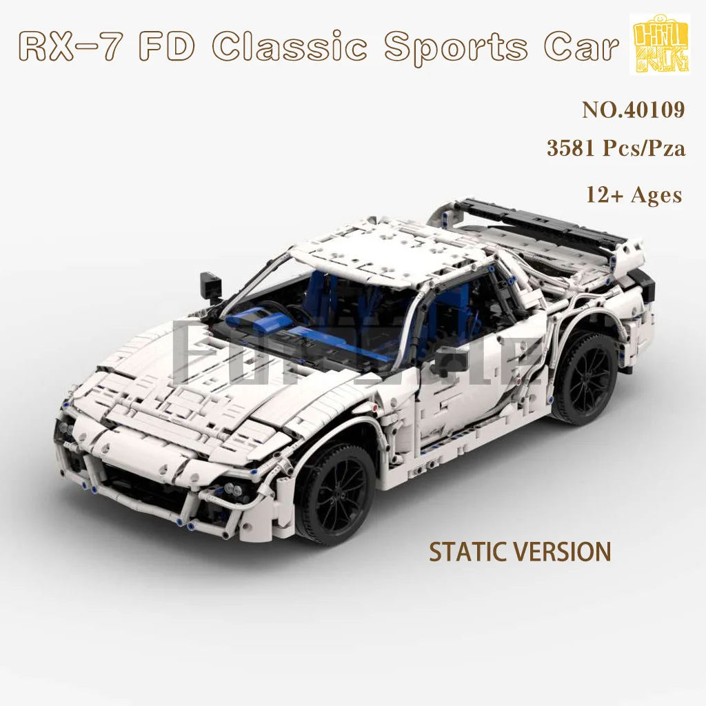 

Moc-40109 RX-7 FD Classic Sports Car Model With PDF Drawings Building Blocks Bricks Kids DIY Toys Birthday Christmas Gifts