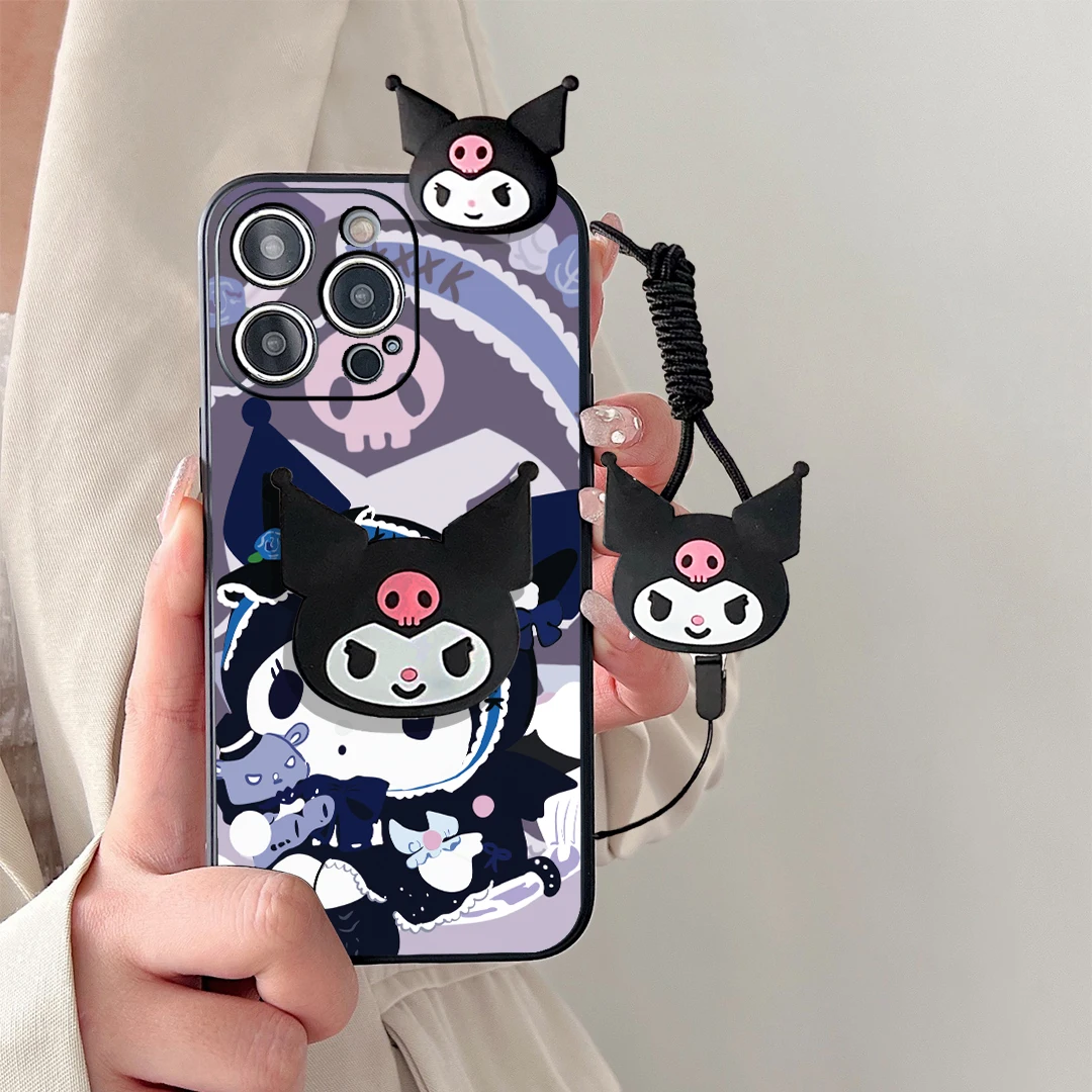 Чехол для Motorola Moto X30 G31 41 51 71 60 50 30 E20 40 7 Edge 20 G Power Style Magic Kuromi с веревкой-держателем