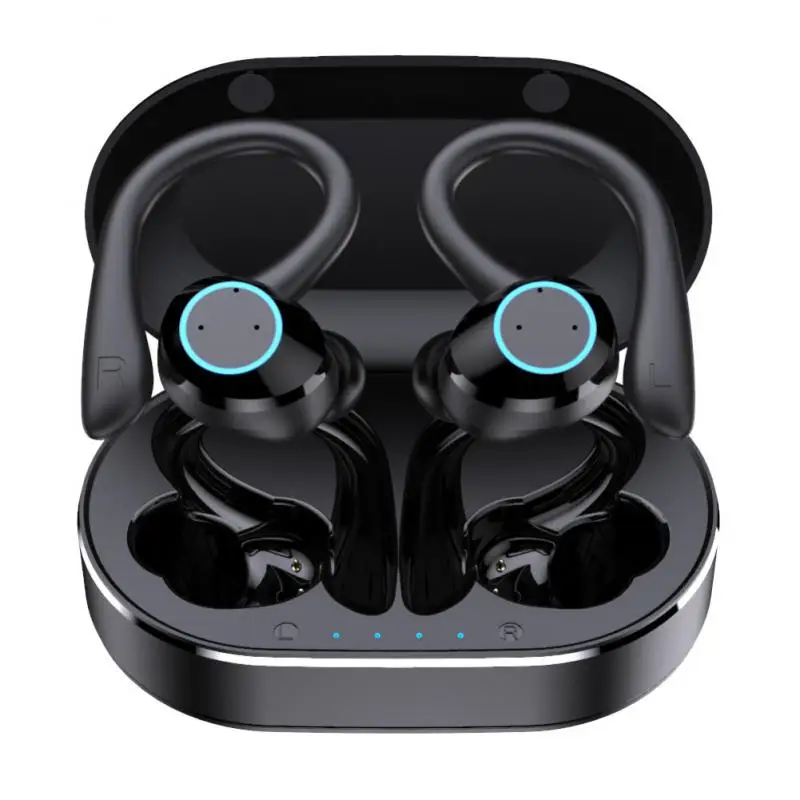 

Sport Headphones 5v/1a Noise Cancellation Powerful Power Reserve Hifi Ear Clip Half In-ear With Microphone Wireless Headset