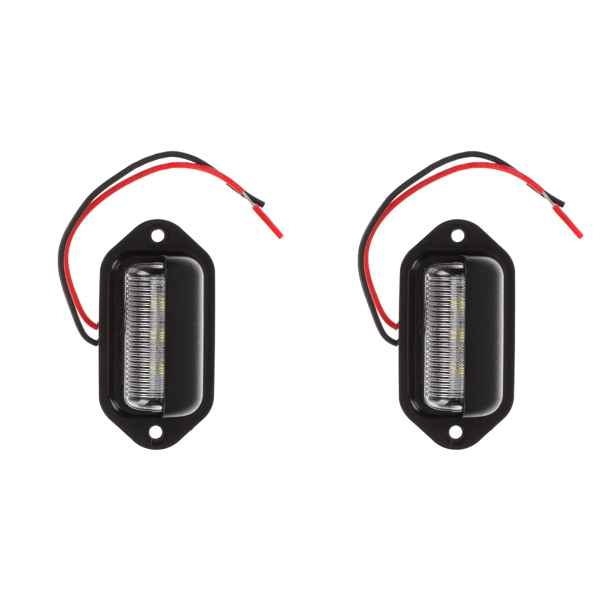

2 PCS LED License Plate Lights Taillight Van RV Trailer Abs Assembly Tag Lamp Replacement