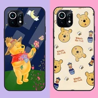 winnie the pooh phone case for redmi k20 k30 k40 k50 proplus 9 9a 9t note10 11 t s pro poco f2 x3 nfc tempered glass cover
