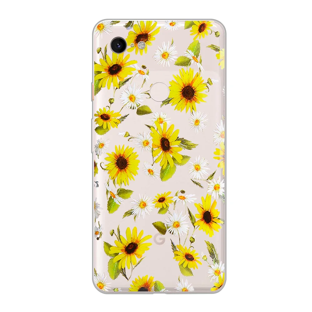 Floral Flower Phone Case for Google Pixel 6 Pro 4 5 3 3a 2 XL Cover for Pixel 4a 5a 5G Soft TPU Shockproof Protection Back Funda