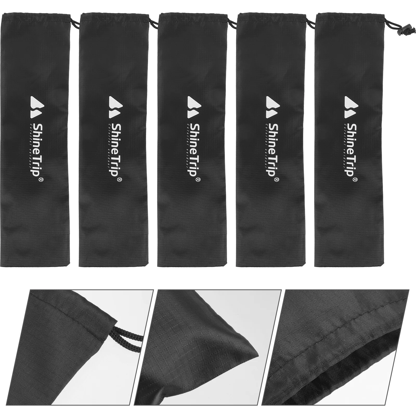 

5pcs Tent Rod Storage Bag Camping Fishing Rod Container Tent Pole Packing Bag Decorative Rod Bag Walking stick