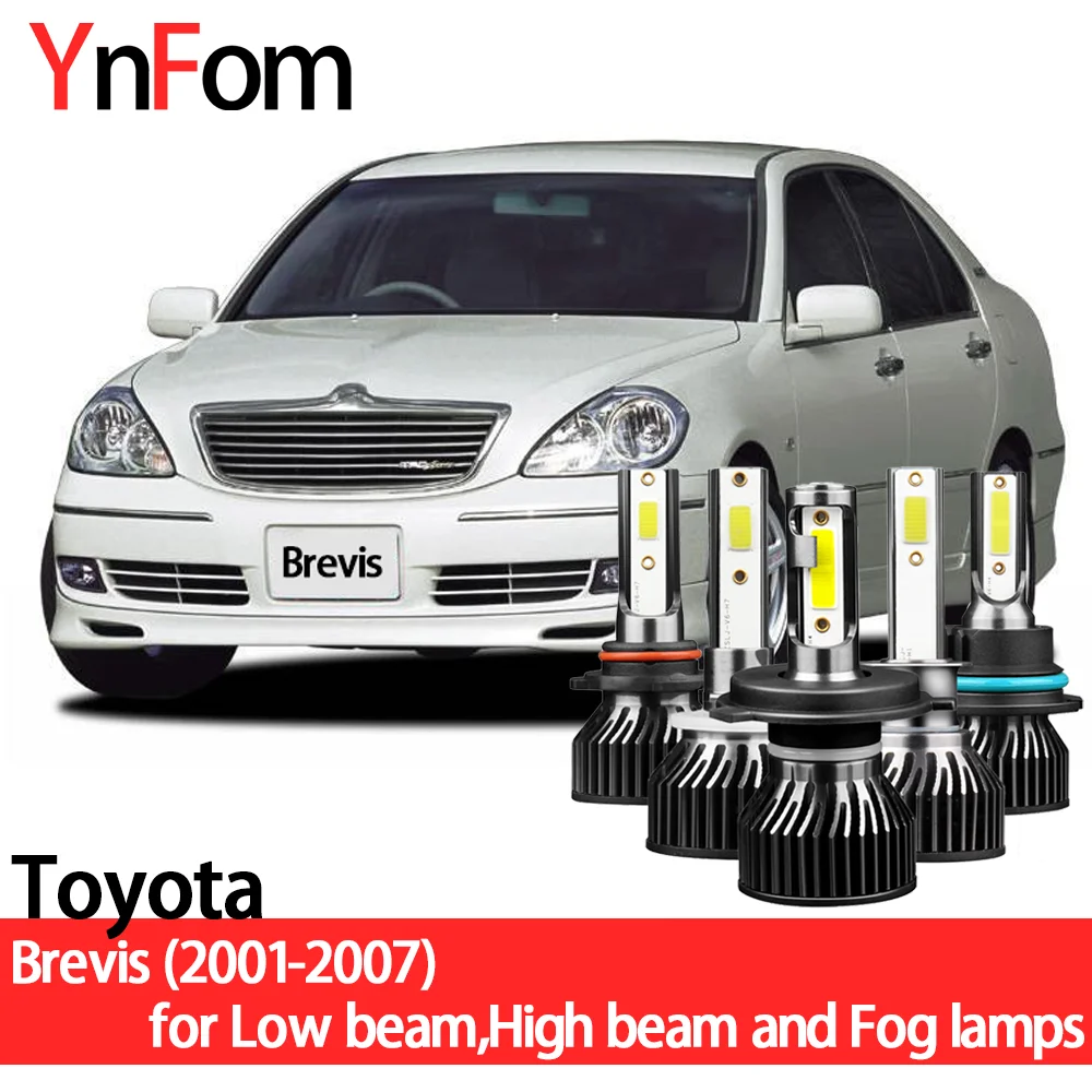 

YNFOM LED headlights kit for Toyota Brevis JCG10/15 2001-2007 low/high beam,fog lamp,car accessories,car headlight bulbs