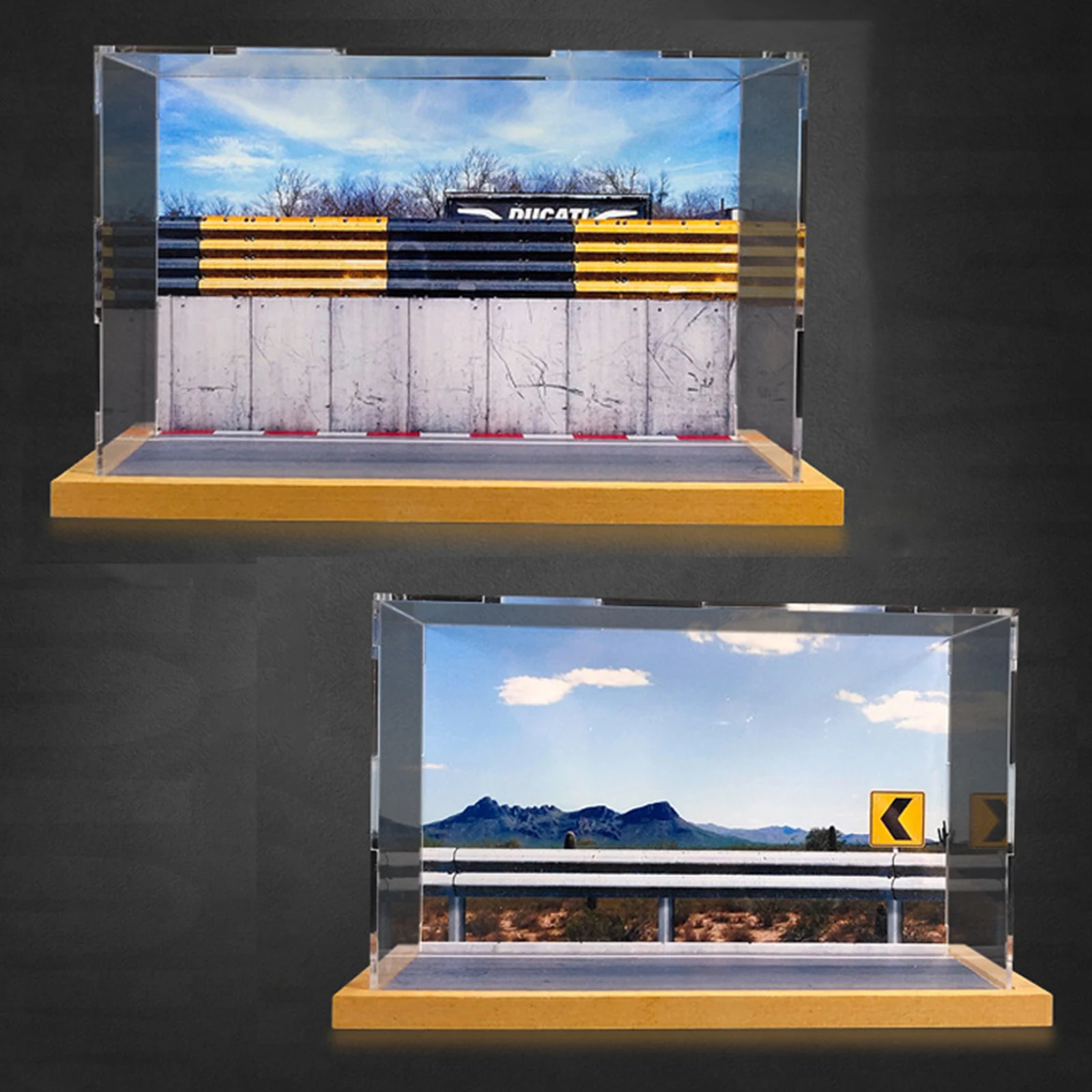 

1:18 Scale Locomotive Model Display Case Ornaments Parking Garage Home Decor