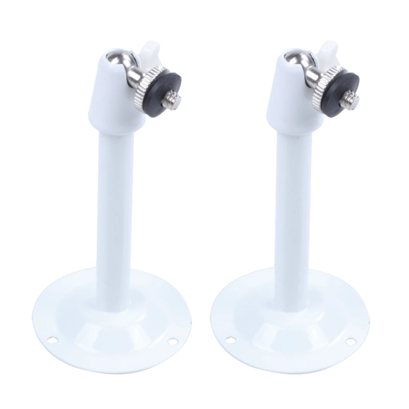 

2X White Metal Adjustable Angle Wall Mounted CCTV Camera Holder Bracket