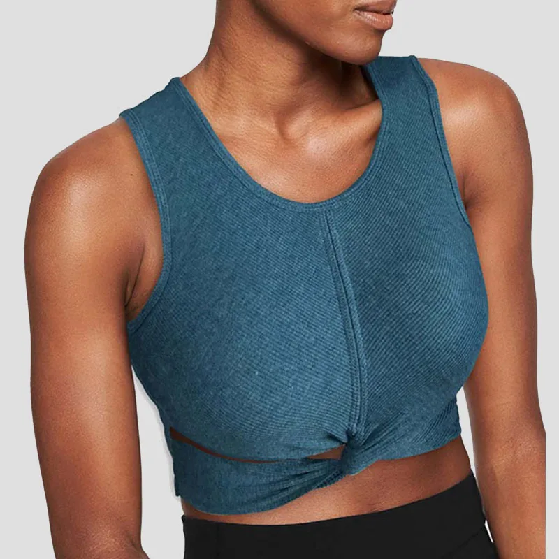

Knitted Sports Bra Women Shockproof Sports vest For Running Gym Push Up Fitness Padded Tank Yoga Bras Workout Gym crop top