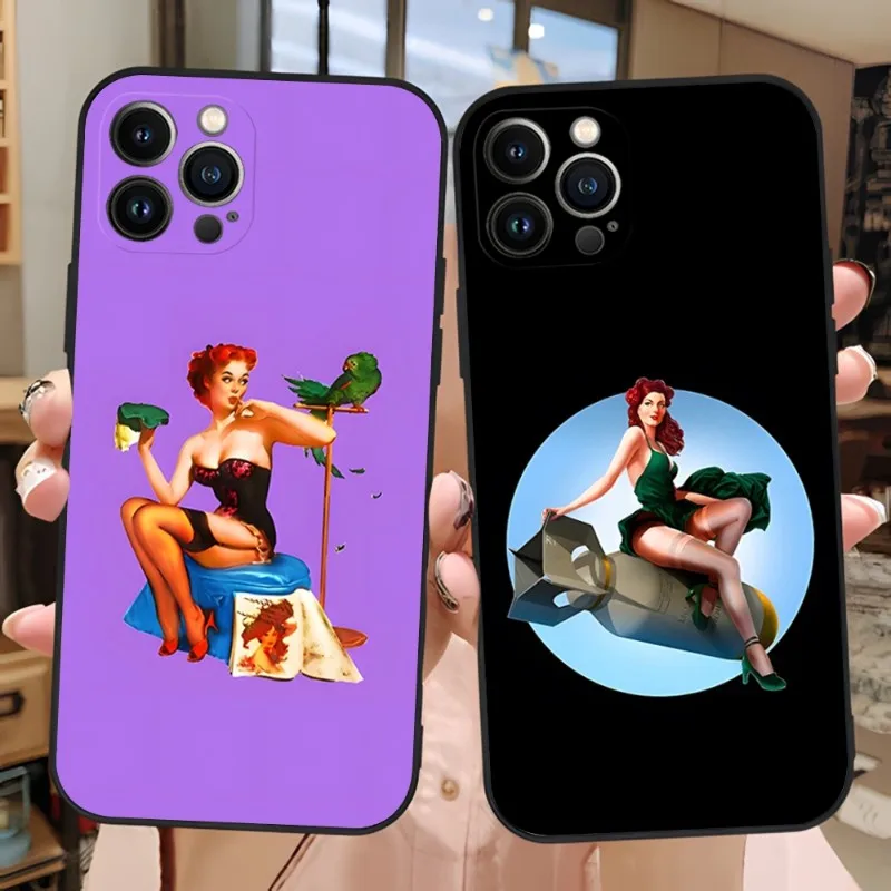 

Hot Blondie Pin-up Phone Case For Iphone 11ProMax 13 12 Pro Max Mini Xr X Xs 6 6s 7 8 Plus Funda Shell Cover