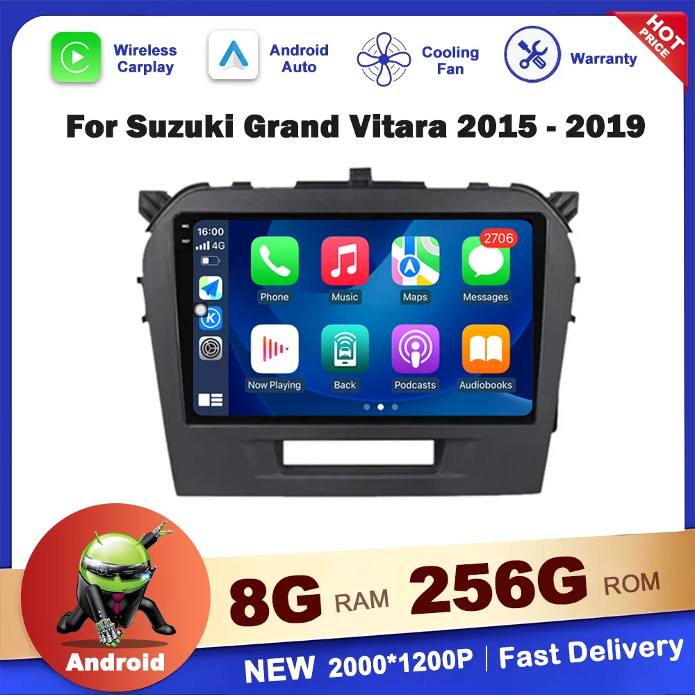 Suzuki Grand Vitara 3 2015-2019 Автомобильный Мультимедийный Плеер С GPS-навигацией BT Wi-Fi DSP