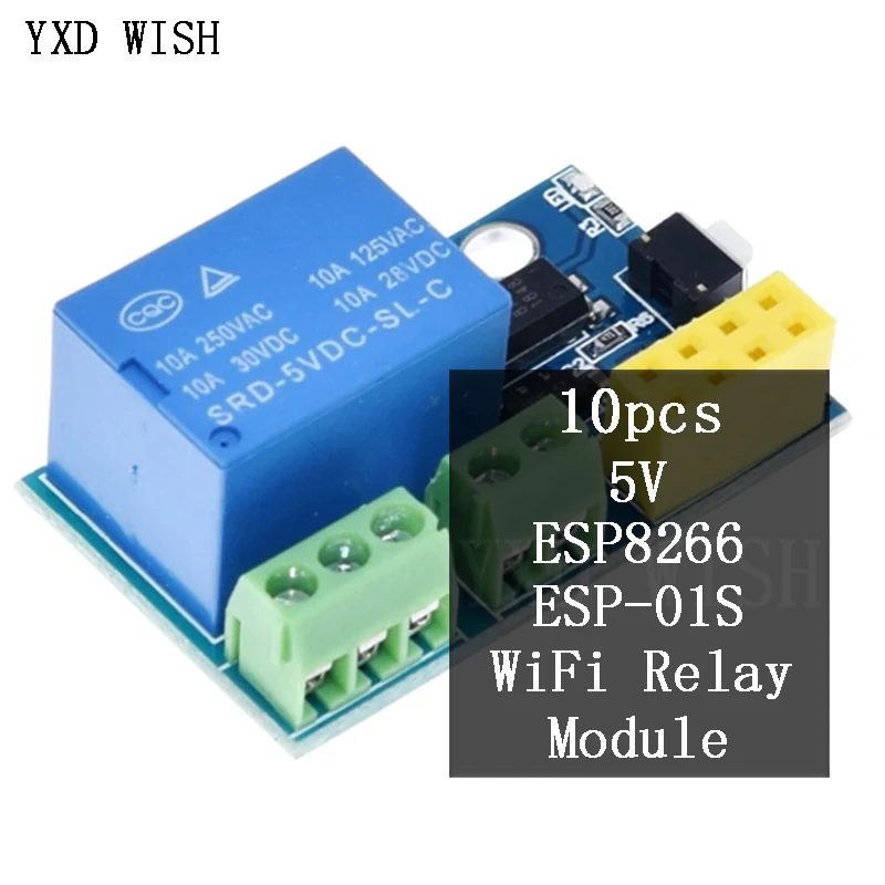

10pcs ESP8266 DC 5V WiFi Relay Module Things Smart Home Remote Control Switch for Arduino Phone APP ESP8266 Wireless WIFI Module
