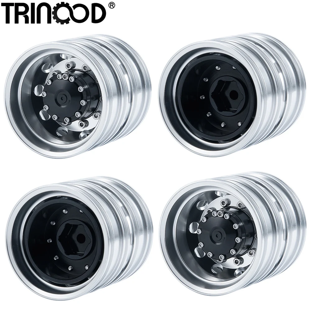 

TRINOOD Tamiya Rear Wheel Rim Aluminum Alloy 10 Spokes Wheel Hub for 1/14 RC Trailer Tractor Truck Car Wheels Tires Upgrade Part
