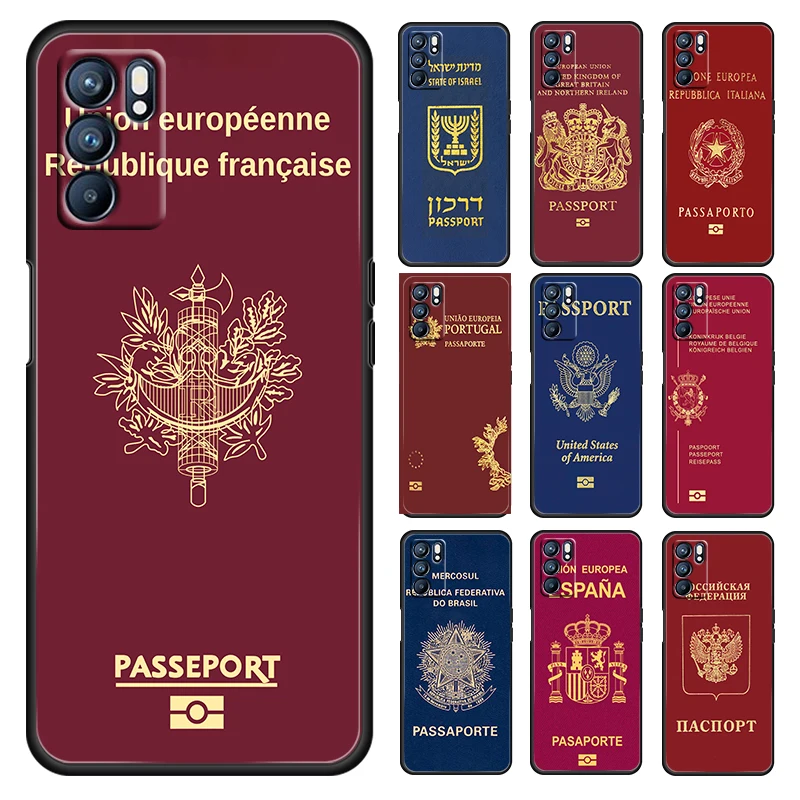 

Fashion Passport Art For OPPO Reno 7 6 5 4 3 2 5Z 5F 5K ACE 10 X 4G 5G Pro Plus Soft Black Phone Capa Coque Fundas