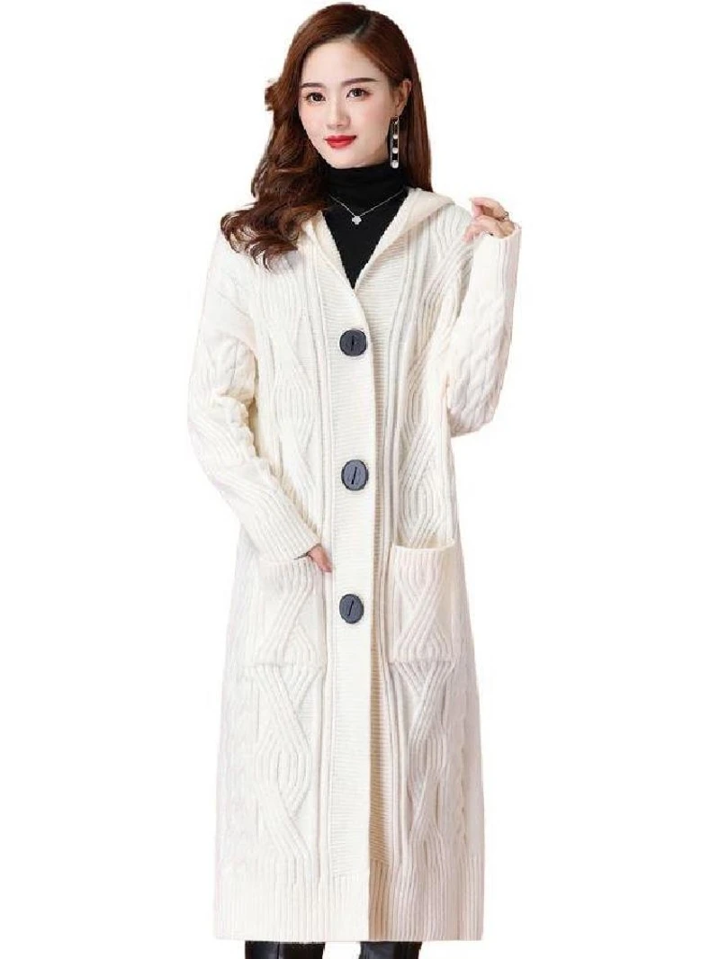 Новый зимний толстый легкий роскошный свитер с капюшоном верхняя одежда