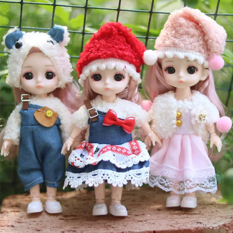 

New 1/12 BJD Doll 13 Movable Joints 16cm Princess Doll Toy Mini Girl Toy 3D Eye Makeup Doll Set Free Shoes Kids Christmas Toys