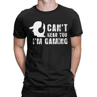 mens clothing cant hear you im gaming headset video games gamer 100 cotton clothing vintage short sleeve crew neck t shirt