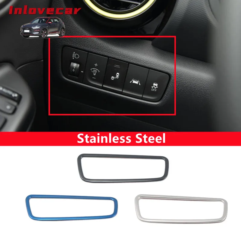 

For Hyundai Encino Kauai Kona 2017 2018-2020 Car Headlight Headlamp Switch Panel Decorative Cover Trim Frame SUV Car styling