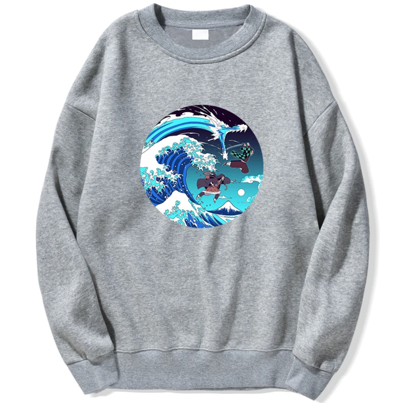 

Demon Slayer Kimetsu No Yaiba Tanjirou Anime Sweatshirt Pullover Hoodie Streetwear Men Clothes Trapstar Crewneck Autumn Jumper