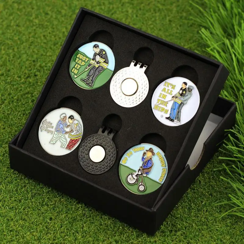 

Подарочная коробка в твердом переплете, Забавный магнитный металлический зажим для шляпы для гольфа, инструмент для тренировок в гольф, профессиональный игрок для любителей игры в гольф