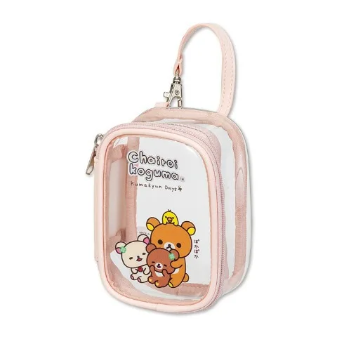 Фото Прозрачная водонепроницаемая сумка-подвеска Rilakkuma из ПВХ, мультяшный кошелек, сумка для хранения мелочей, сумка для кукол, подарок на день рождения №1