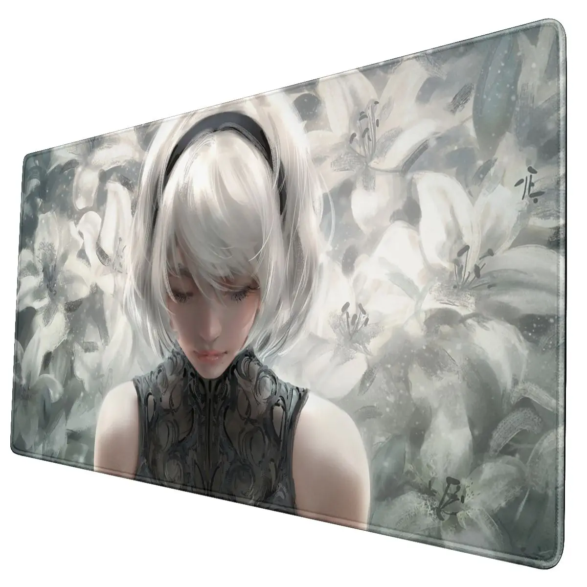 

2b Nier Automatavideo игровой коврик для мыши ноутбука клавиатура настольный коврик аниме девушки цветы XXL Печать Коврик для мыши для геймеров