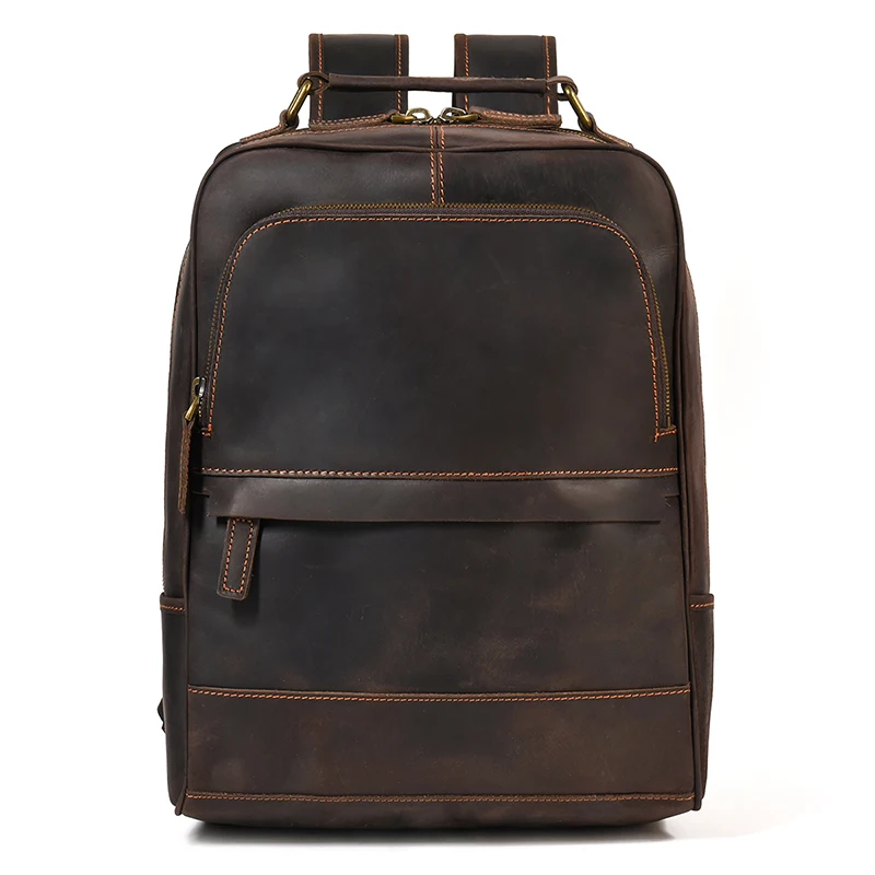 Men's Leather Backpack 2022 Business Laptop Backpack Leisure Travel Bag For Men Vintage Backpack For Teenager High Capacity Bag