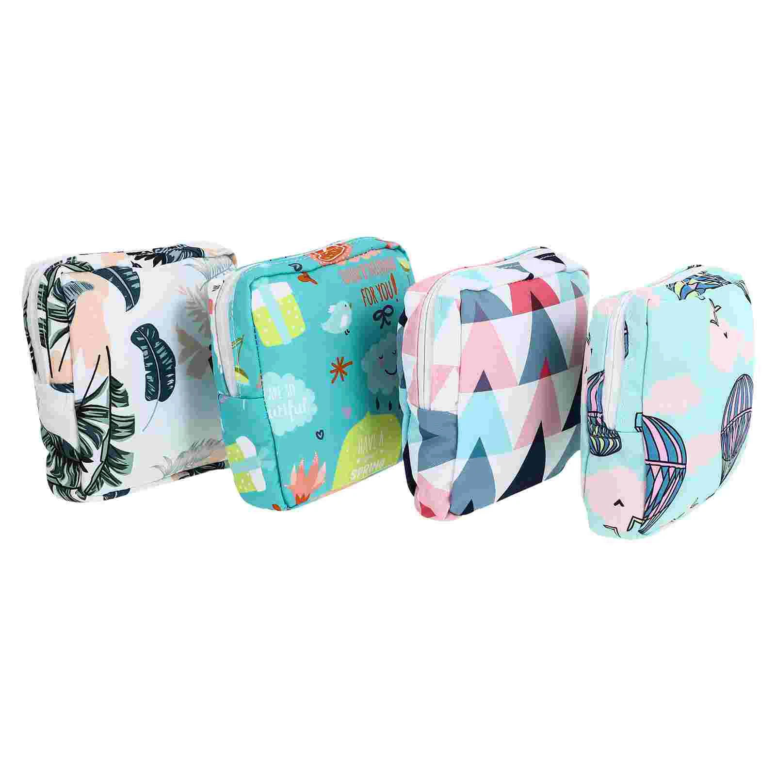 

4 Pcs Sanitary Napkin Storage Bag Multi-function Portable Outdoor Lovely Small Diaper Cotton