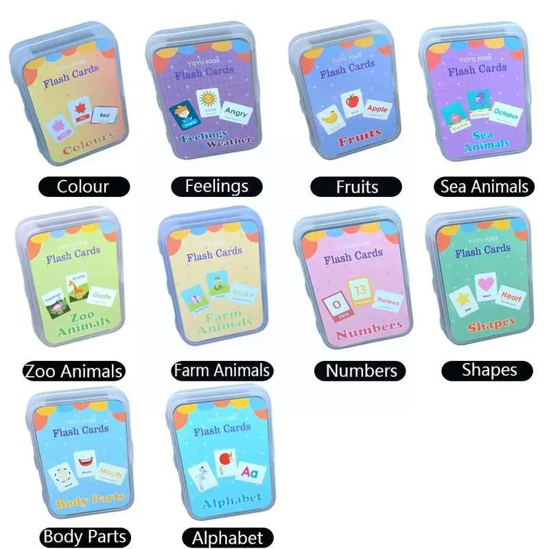 

Cartoon Language Learning Cards Kids Early Development Educational Training Language Ognitive Learning Cards Memory O3y6