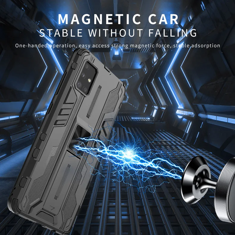 

For Samsung Galaxy A72 A52 A32 A22 A82 A12 A51 A71 F52 Phone Case Magnetic Stand Holder Protection Bracket Hard Bumper Cover