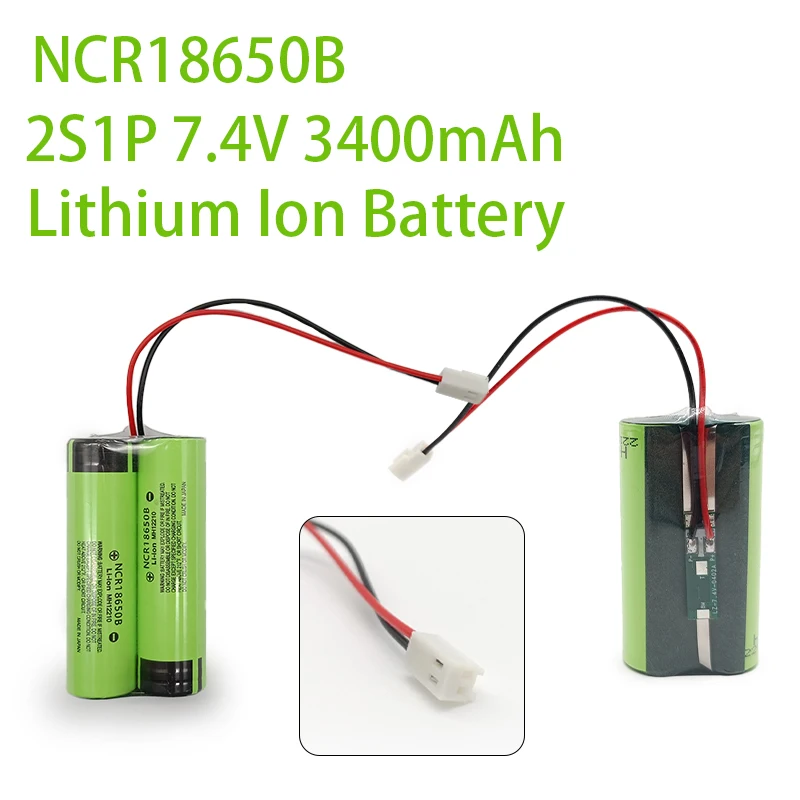 

2S1P 18650 7.4V Lithium Ion Battery 3400mAh Rechargeable Batteries,For RC Toys Lighting Alarm System DIY Toys,Outdoor Lighting