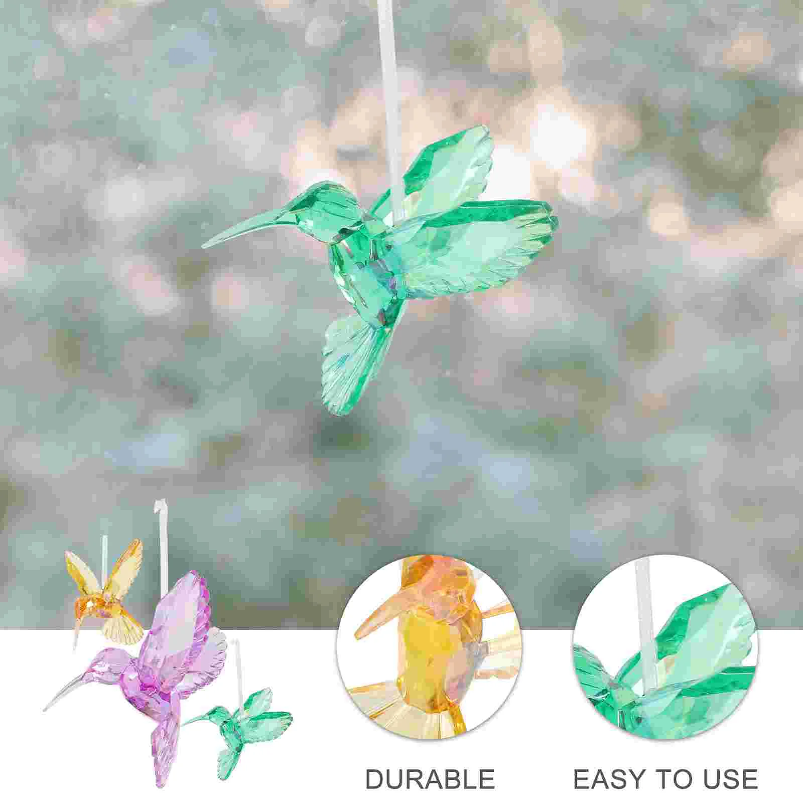 3 шт. хрустальный кулон в виде птицы подвесной декор колибри акриловый орнамент