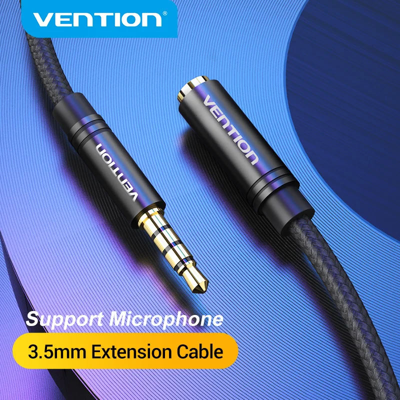 Vention-Cable de extensión Auxiliar Jack 3,5 para coche, portátil, Mini PC, TV,...