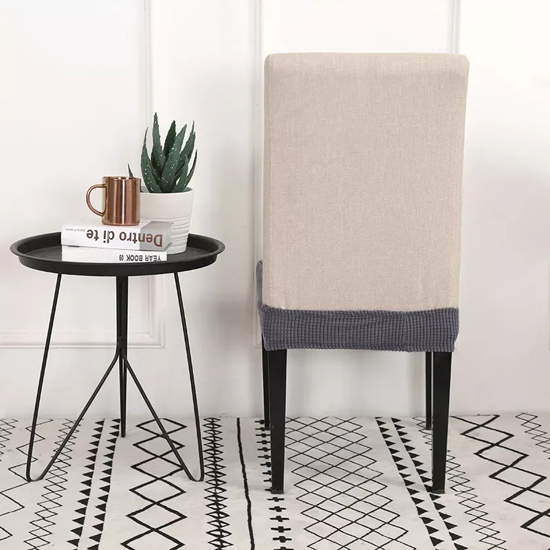 

2022Solid Dining Chair Cover Elastic Half-wraped Seat Case for Kichen Wedding Banquet Hotel Chair Cushions Cover Removable Wash
