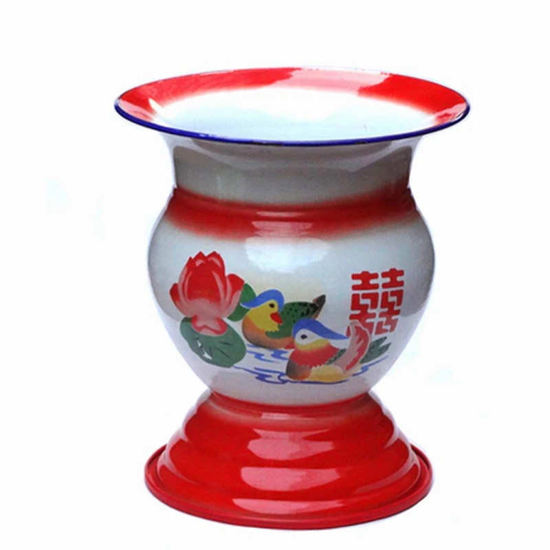 

Enamel tall spittoon urinal basin children and elderly sit then thickened bedroom convenient with non-slip ring