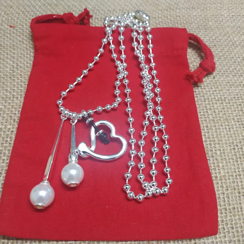 2021 New Plated Popular 925 Silver Color Bead Necklace Can Be Given As A Gift To Women with Free Wholesale Shipping