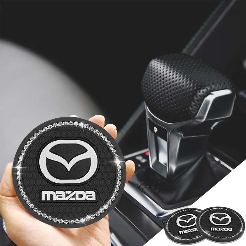 

2pcs Car Non-slip Rhinestone Rubber Mat Water Cup Pad Auto Accessories for Mazda 5 8 6 Axela Atenza CX-3 CX-4 CX-5 CX5 CX-7 CX-9