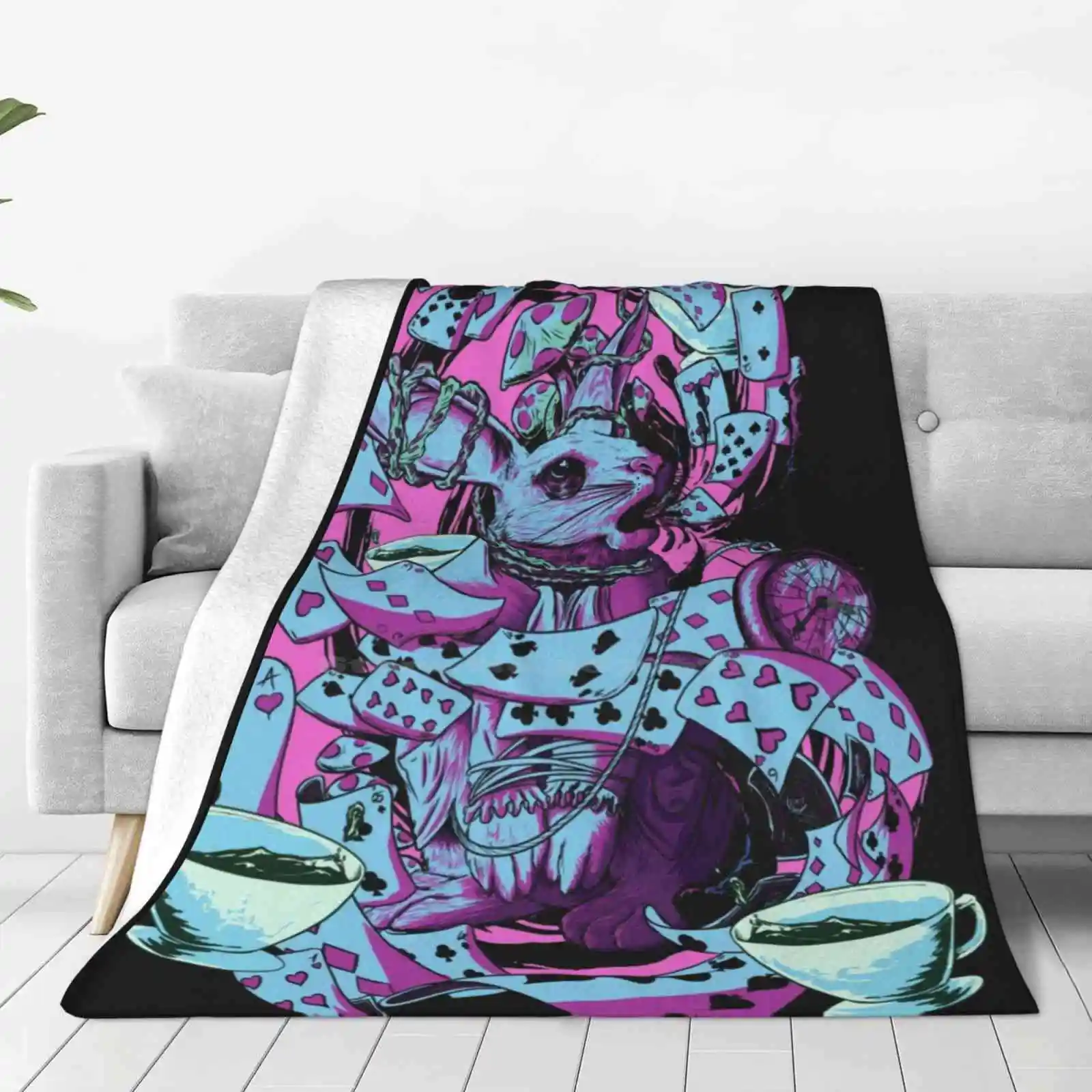 Белый кролик новый принт новинка модное мягкое теплое одеяло белый кролик-это