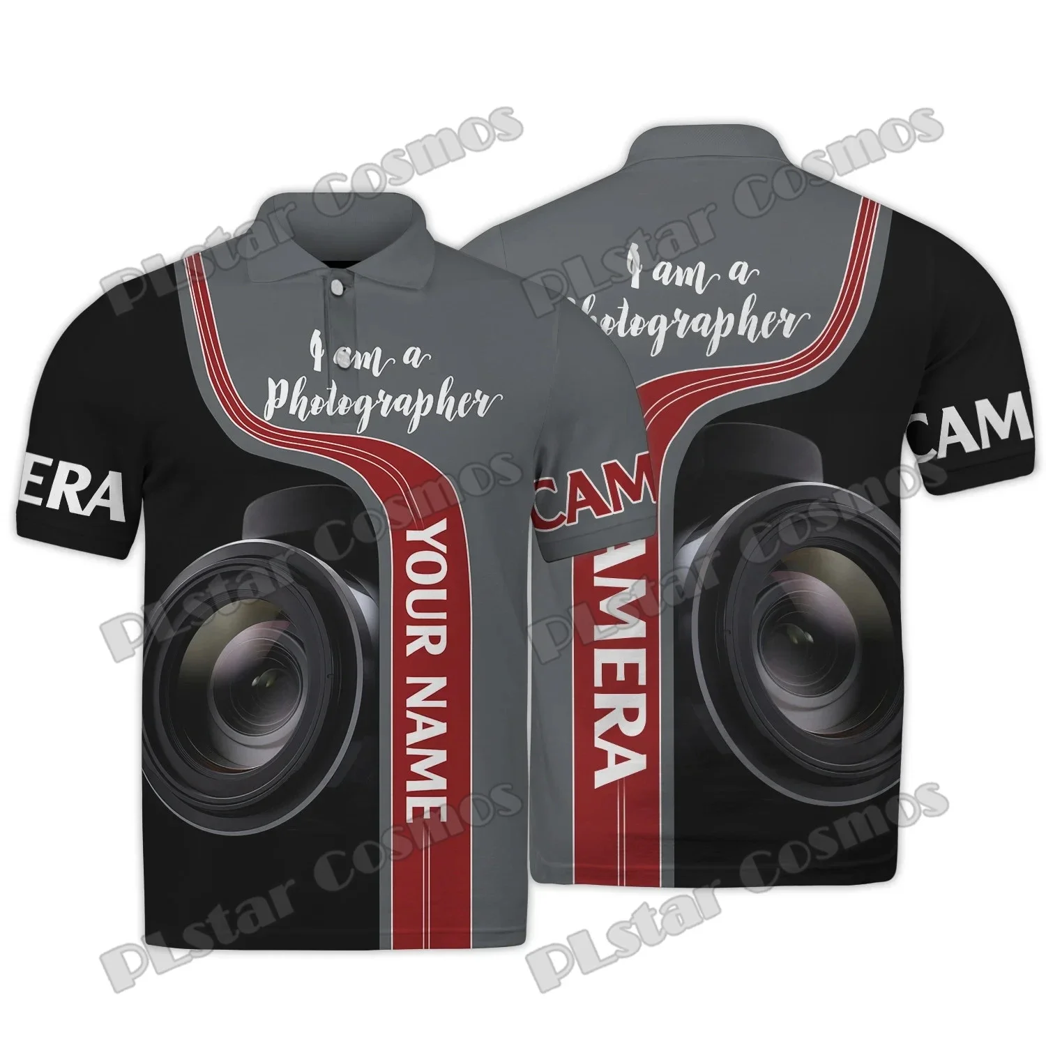 Рубашка-поло мужская с коротким рукавом и 3D-принтом