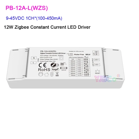 Skydance AC110V-220V To 3-24VDC 1CH *(350-700mA) 12W Zigbee 3.0 Φ 9-45VDC 100-450mA контроллер Tuya CC