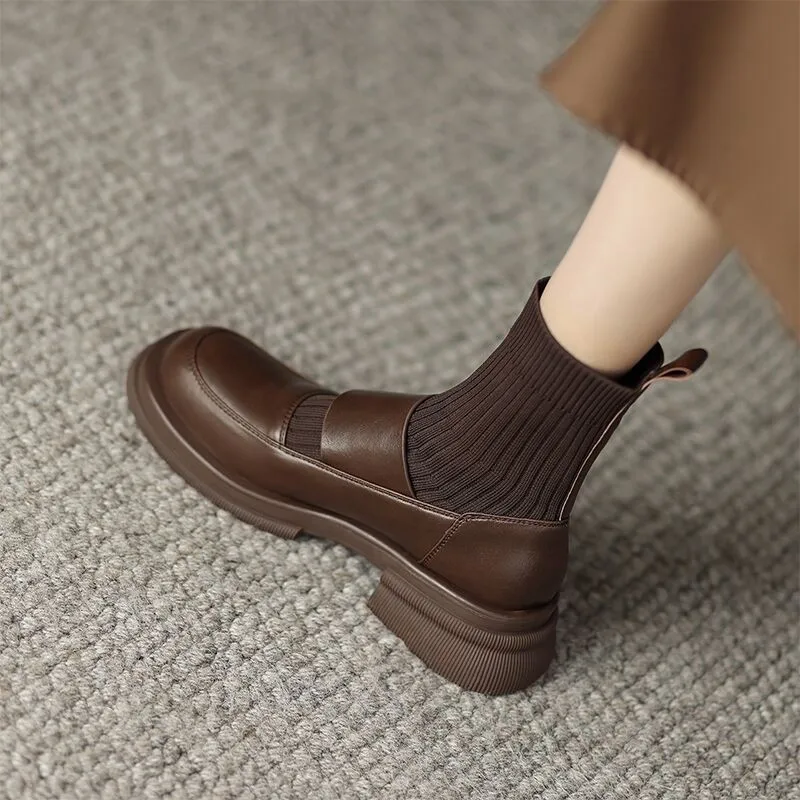 

Женские Короткие шерстяные сапоги с пряжкой и ремешком, новинка для весны и осени, женские короткие сапоги с квадратным носком и низким кабл...