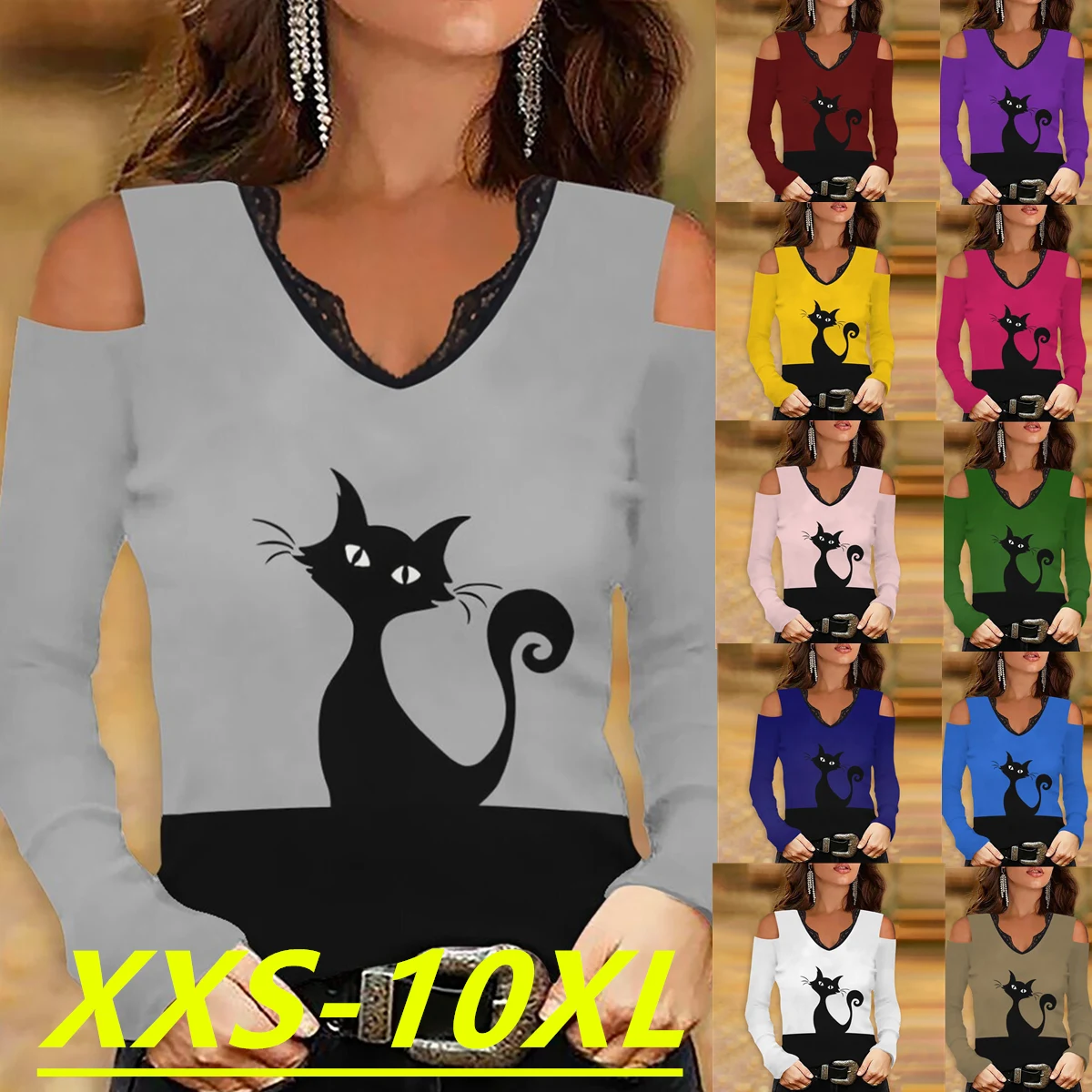 

Женский топ со змеиным принтом, V-образным вырезом и длинным рукавом