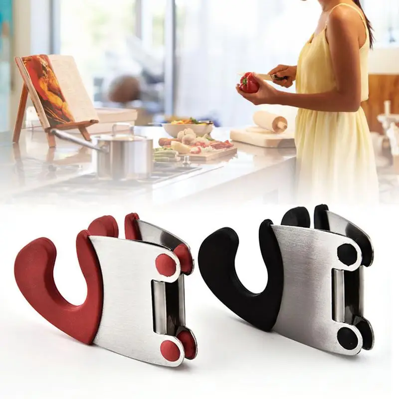 

Stainless Steel Pot Clip Scoop Clamp Tongs Holder For Pot Pan Spoon Holder Spatula Storage Rack Kitchen Cooking Tools Wholesale