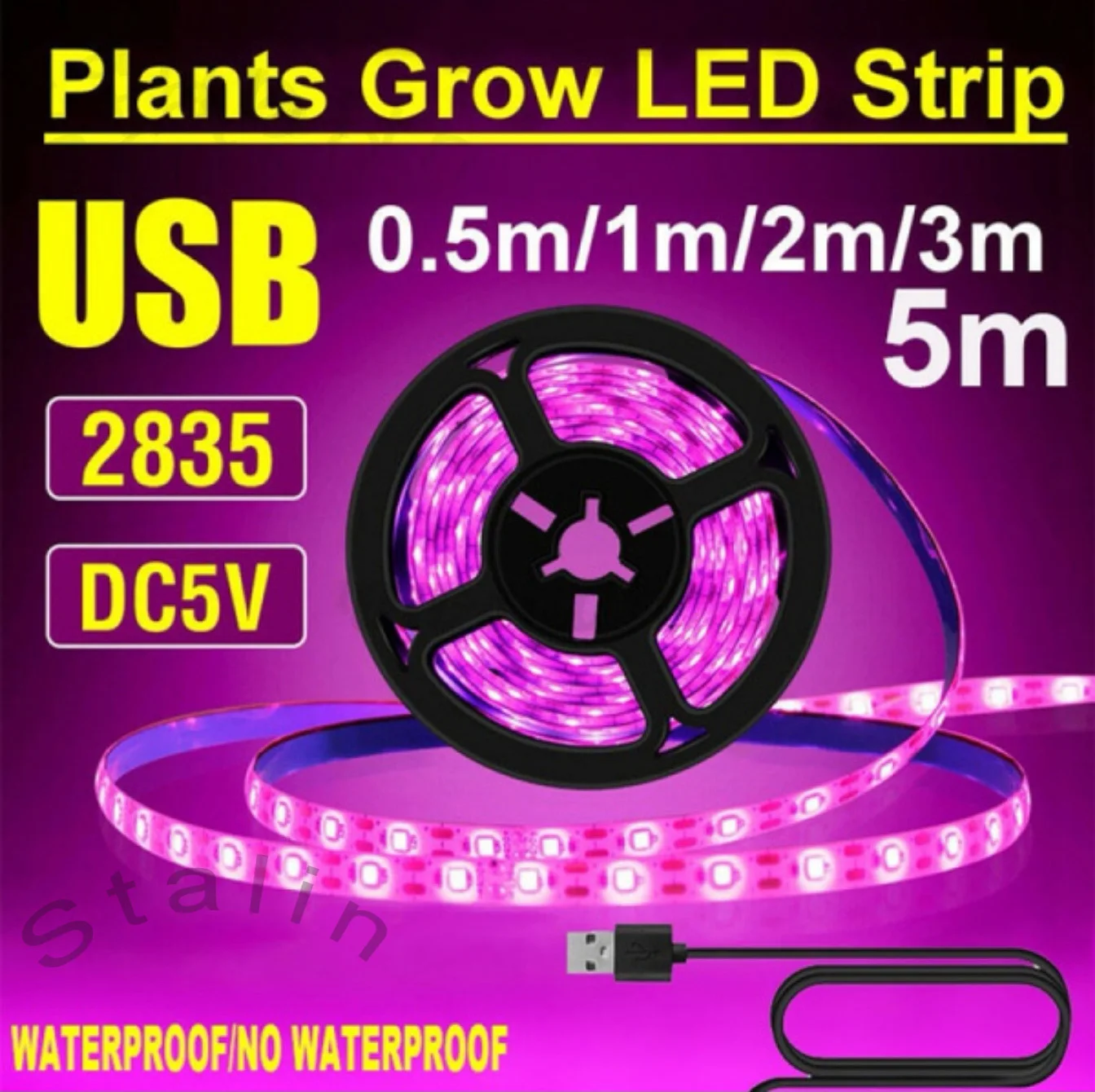 

DC 5V LED Grow Light Full Spectrum USB Grow Light Strip 2835 SMD Phytolamps Plant Growth Light for Greenhouse Hydroponic Growing