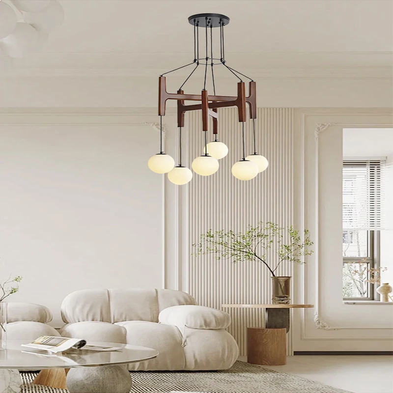 Aipaite светодиодный Современная Ретро wabi-sabi люстра дерево + стекло для столовой